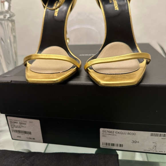 YSL Saint Laurent OPYUM GOLD Heels. Size 39 - Picture 9 of 14